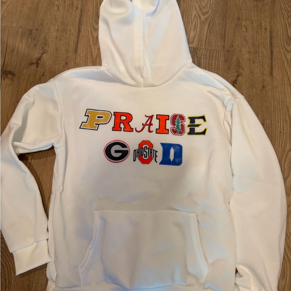 White Hoodie with College Logos